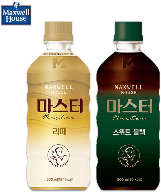 맥스웰 마스터 500mLx2펫(라떼1+스위트블랙1), 500ml, 1세트