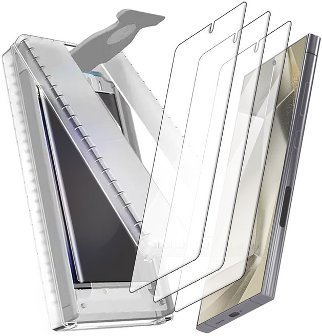 키큰기린 이지키트 제로 하이브리드 투명 액정 보호 강화유리 필름 부착 가이드툴, 3개