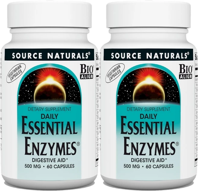 Source Naturals Essential Enzymes 소스 내추럴스 에센셜 엔자임 소화효소 60캡슐 2팩, 60정, 2개 - 쿠팡