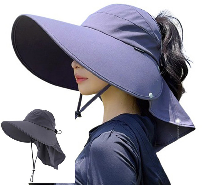 [그립] 챙넓은 탈부착 자외선 차단 버킷햇 썬캡 여름모자