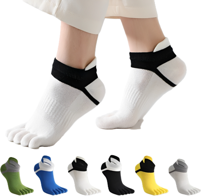 루미또와 남성 땀흡수 등산 스포츠 발가락양말 6컬레, 1세트, 240-280