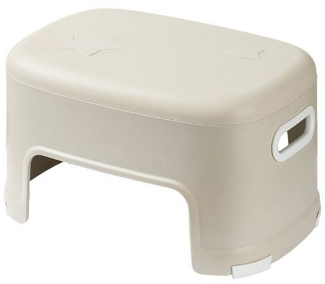 加厚塑料小凳子 家用防滑矮凳 兒童浴室踏腳凳 客廳茶几換鞋凳, 1個, 小矮凳（卡其白）