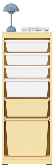 한샘 샘키즈 미니박스 수납장 435 크림옐로우, (몸통)라이트메이플/(박스)화이트/옐로우(B)