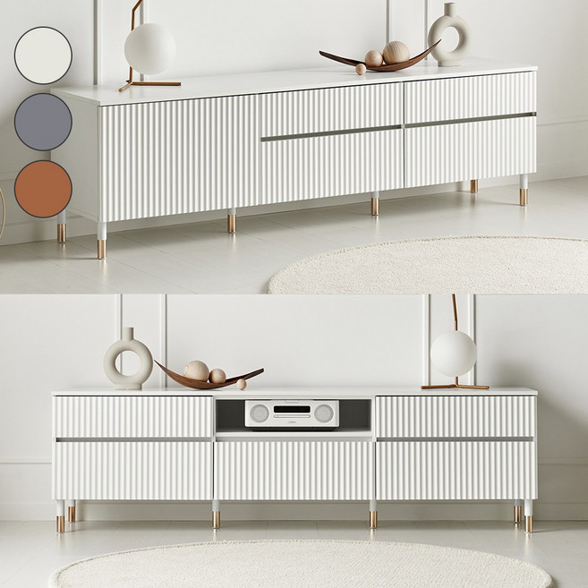 [단독특가] 갤러리 높은 거실장 1800 티비다이 선반장 오픈 도어 서랍형 시리즈, 01.갤러리 550협탁 높은형, 03.오크