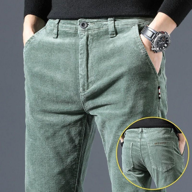 페이준 남성 골덴 플리츠 와이드 팬츠 스판 니트지 캐주얼 코듀로이 바지 (일반/기모) LN1128