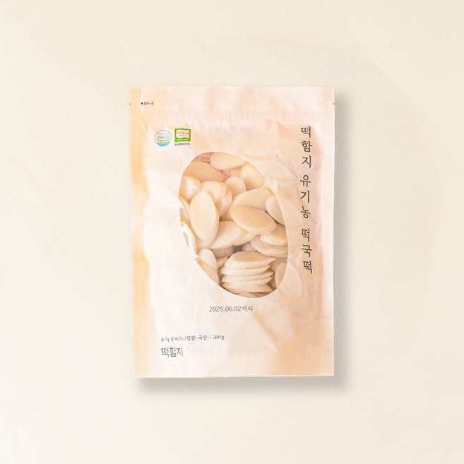 떡함지 유기농 떡국떡, 유기농 떡국떡 500g, 500g, 1개