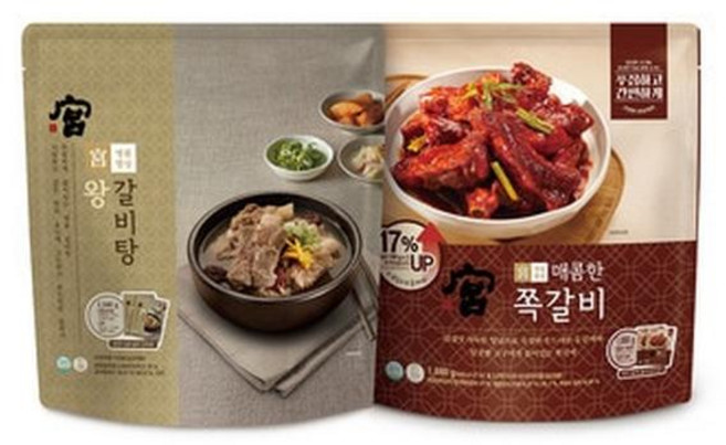 궁왕갈비탕1kg x 2 +당면+매콤한쪽갈비800g x 2 +떡, 1kg