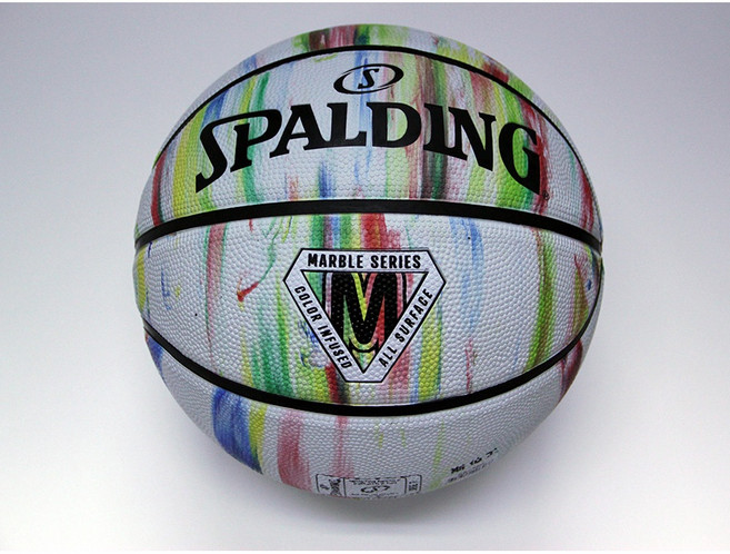 SPALDING 斯伯丁 SP大理石系列 彩虹橡膠款 標準七號籃球 #內附球針 #室外球, 1個