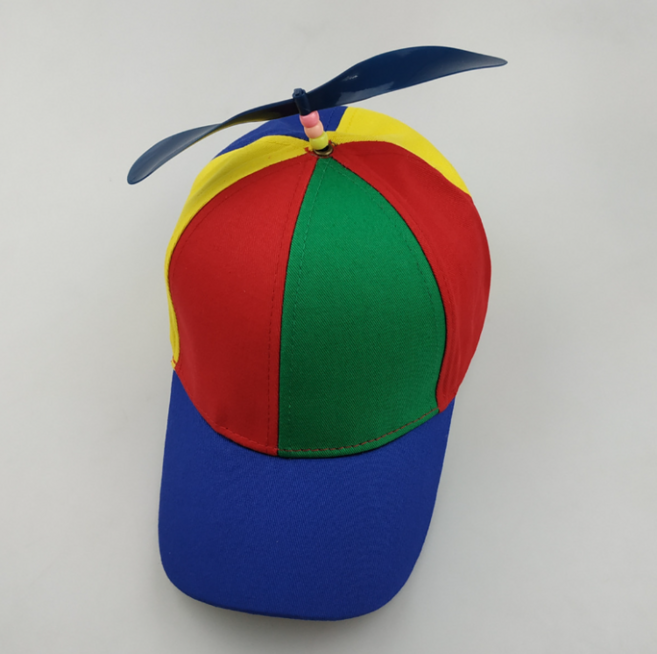 쁘띠꼬망 헬리콥터 프로펠러 핵인싸템 바람개비 야구모자, 1개, 블루