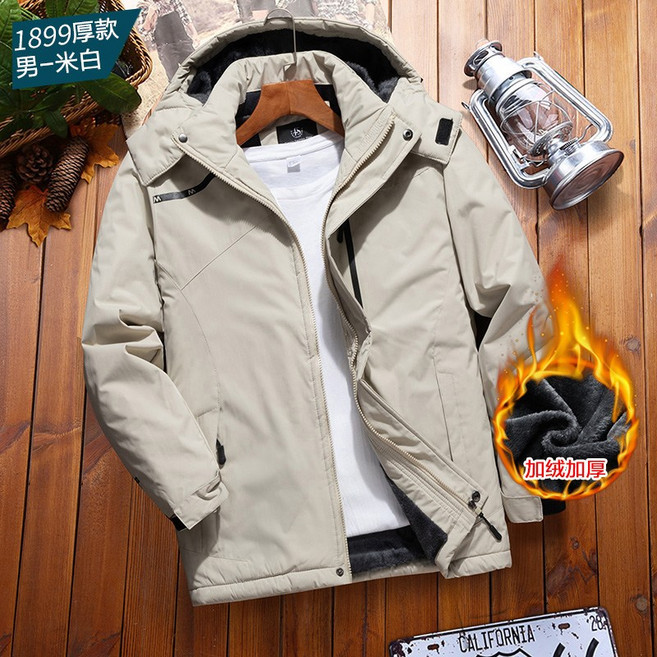 登山外套男 衝鋒衣 防風防水 防污防潑水 可拆帽連帽 機能外套 L-7XL