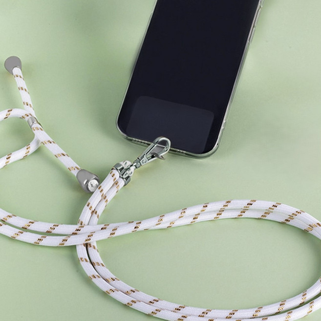 핸드폰스트랩줄 핸드폰 목걸이 분실방지 목줄 키즈폰 스트랩, 베이지, 1개