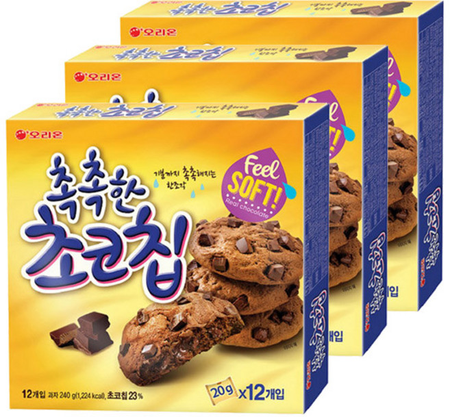 오리온 촉촉한 초코칩, 240g, 3개