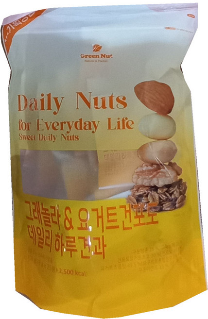 그린넛 그래놀라 요거트건포도 데일리 하루견과(내용물 소포장25개입), 1개, 450g