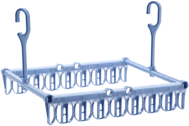 튼튼한 접이식 미니 원룸 베란다 이불 빨래건조대 빨래사냥쏙쏙 일반형8 낱개[대=1개], 1개, 블루
