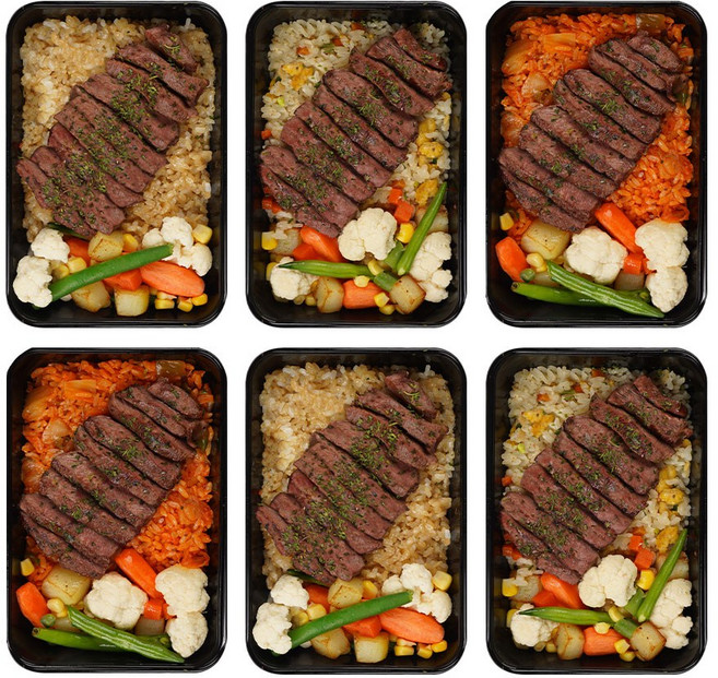 [식스밀 부채살 스테이크 6키트] 단백질 다이어트 식단 도시락 벌크업 냉동 고단백 직장인 간편 배달 신제품, 345g, 1세트