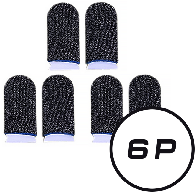 라나야 은섬유 스마트폰 모바일 게이밍 터치 골무 6p, 3세트, 블루