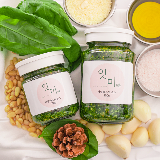 잇미 핸드메이드 수제 바질페스토 소스 바질소스 (150g 250g), 바질 페스토 150g, 1개, 150g
