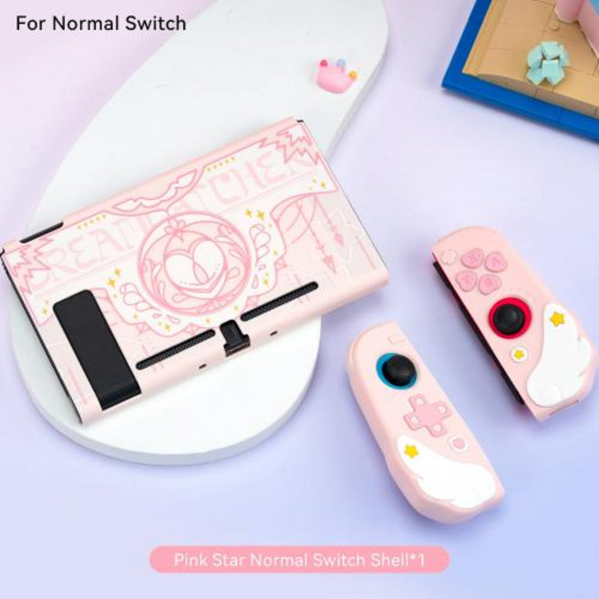 Geekshare 스타 윙 시리즈 핑크 보호 케이스 닌텐도 스위치용 대형 마우스 패드 OLED 조이콘 선물, 1개, 21)For Normal switch