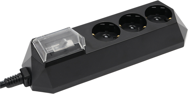 아이정 4000W 고용량 고전력 과부하 차단 정직한 멀티탭 3구 블랙 02-A., 1개, 3m, 과부하 3구 블랙