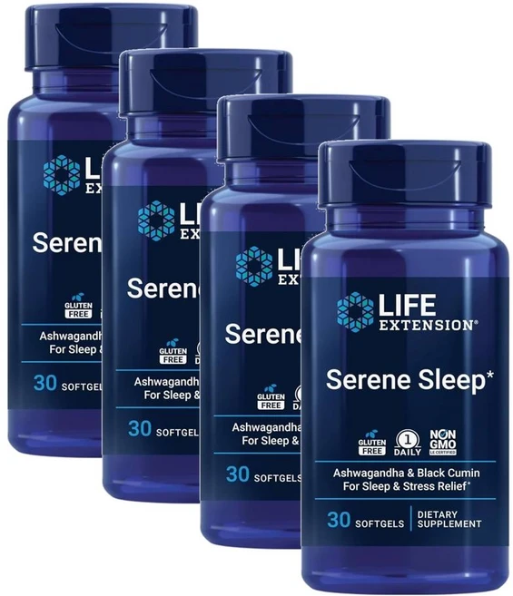 라이프 익스텐션 세렌 슬립 아슈와간다 블랙큐민 소프트젤 Life Extension Serene Sleep, 4개, 30정 - 쿠팡