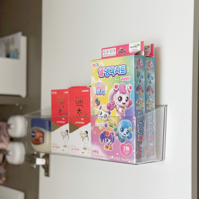 리블리홈 부착형 롱 칸막이 약 정리함 일반형, 1개, 투명