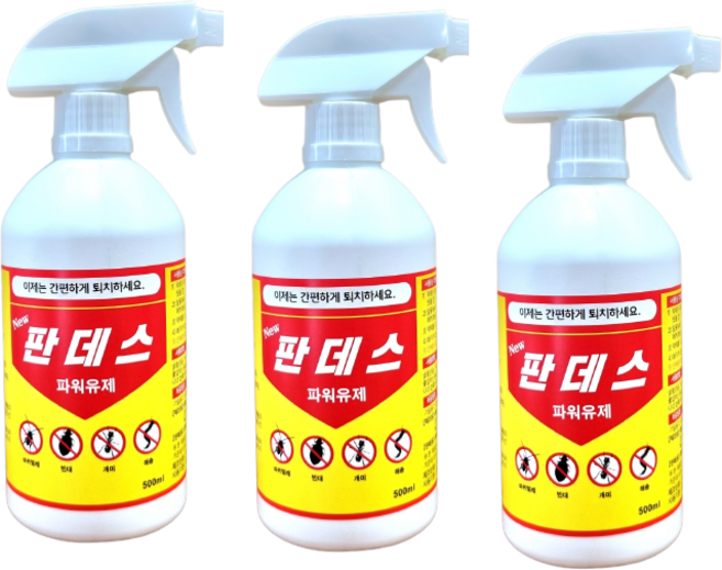 판데스 유제500ml 3개 묶음 노래기 지네 바퀴벌레 개미약 노린재 노래기 살충제, 1세트, 3개입