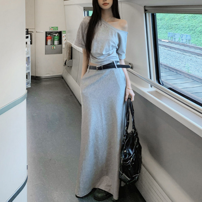 대박난박양 언발크롭+롱스커트 트레이닝 셋업