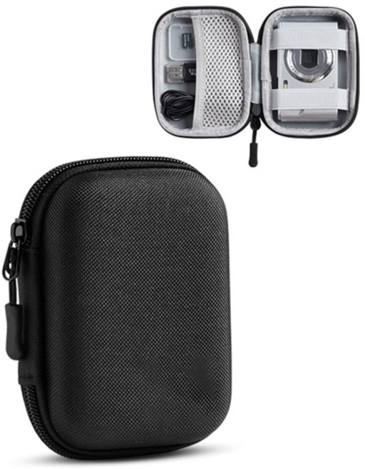 CAMKORY KODAK PIXPRO FZ45FZ55 Canon IXUS 285 HS용 디지털 카메라 케이스 메쉬 포켓이 있는 소형 여행용 컴팩트 카메라 홀더, [01] Black