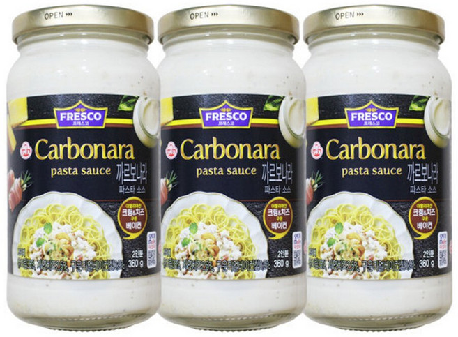 오뚜기 프레스코 까르보나라 파스타 소스 360g 3개 스파게티