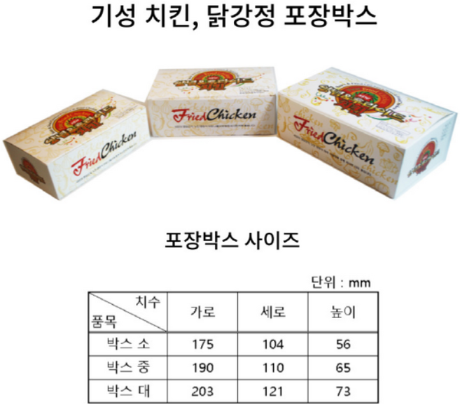 기성 치킨 박스 대짜 (1BOX), 대, 200개