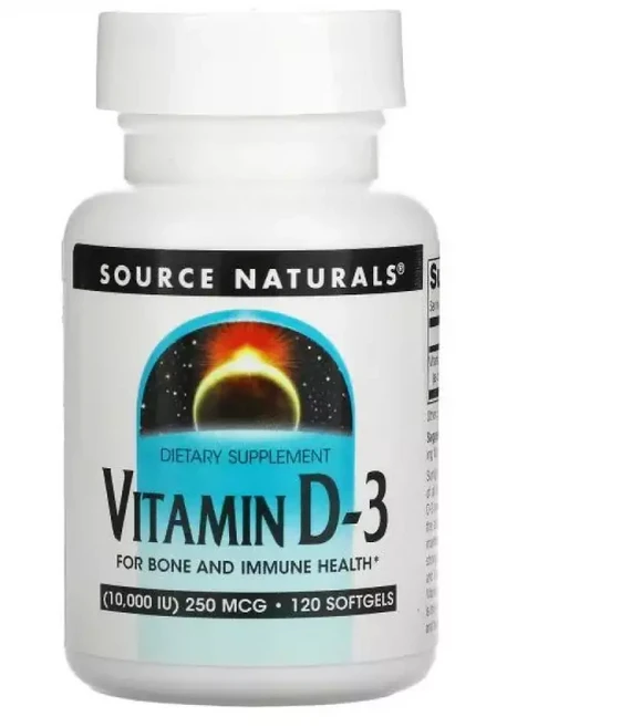 소스내추럴스 비타민 Vitamin D-3 10000IU 250mcg 120 소프트젤, 1개 - 쿠팡