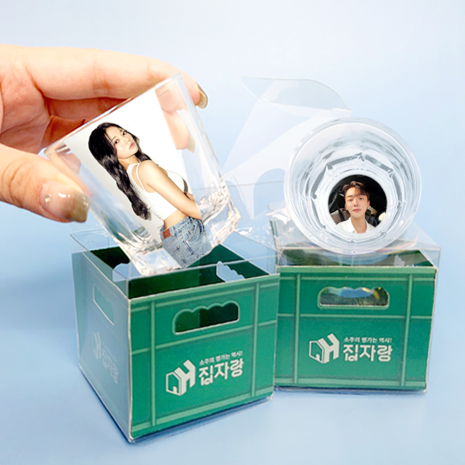 각인 커스텀 인쇄 예쁜 소주잔주문제작 1잔 패키지, 옆면, 1개, 일반잔 1개(패키지없음)