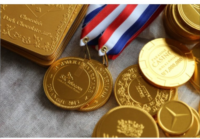 55mm 메달 초콜릿 기념품, 삼색(35개 이상 주문), 1개