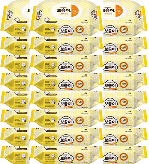 보솜이 13무 안심 아기물티슈 캡형 60매x24개, 24개