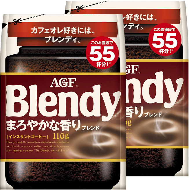 블랜디 인스턴트 커피 부드러운 향 블랜드, 2개, 110g, 1개입