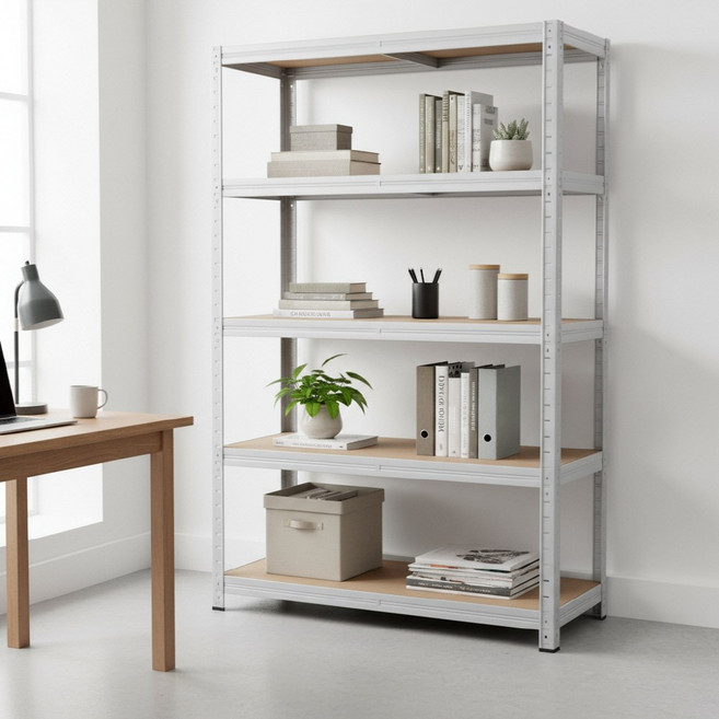 페리코 철제 무볼트 조립식 앵글 선반 화이트 5단