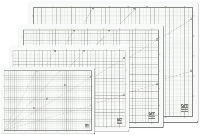 윈스타 커팅매트 데스크매트 컬러 녹색 반투명 모음, 반투명 커팅매트, 블루