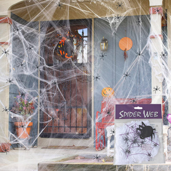 17.할로윈 데코장식 거미줄 화이트100g+거미20마리, 1세트