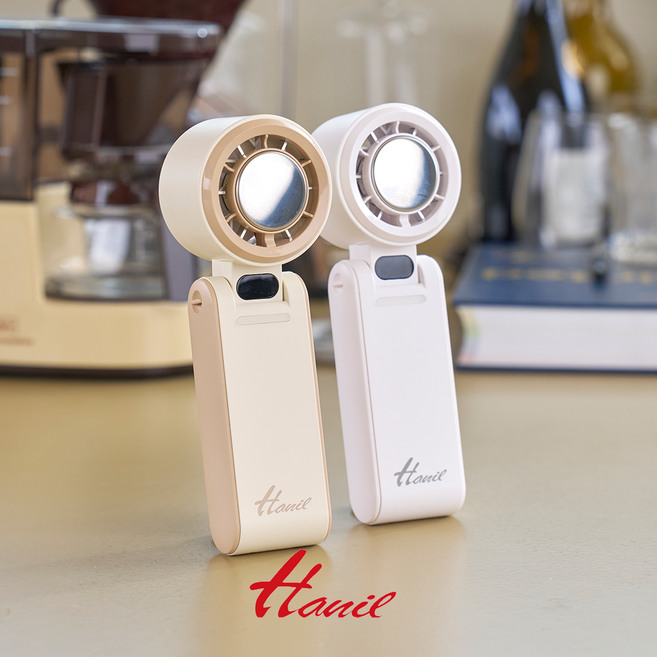 한일전기 100단 BLDC 냉각 휴대용 선풍기 화이트 베이지