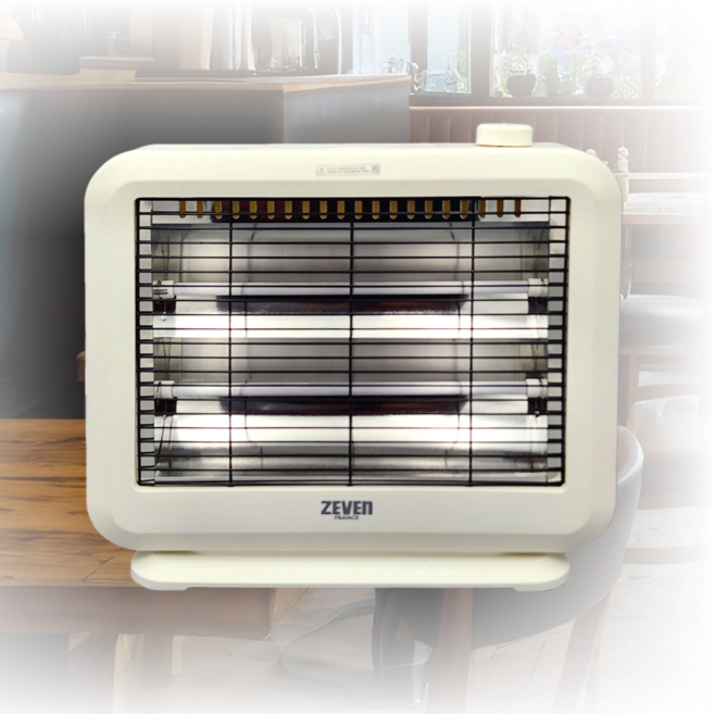 2단 쿼츠 미니 히터 사무실 탁상용 개인용 발난로 온열기 소형 전기 석영관 스토브