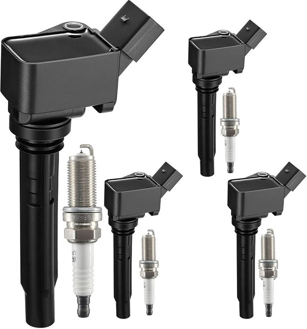 UF752 Ignition Coil Pack and 06H905110G Iridium Spark Plugs Set of 4 Fit for Audi A3 A4 A5 A3/A4/A5/