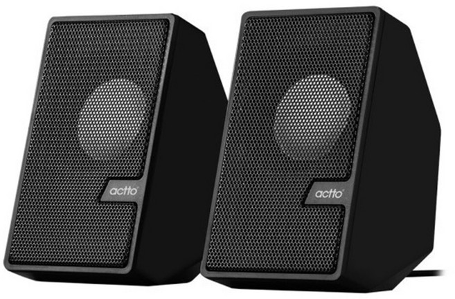 엑토 USB 전원 2채널 미니 PC용 스피커, 01 검정 1개, SPK-23