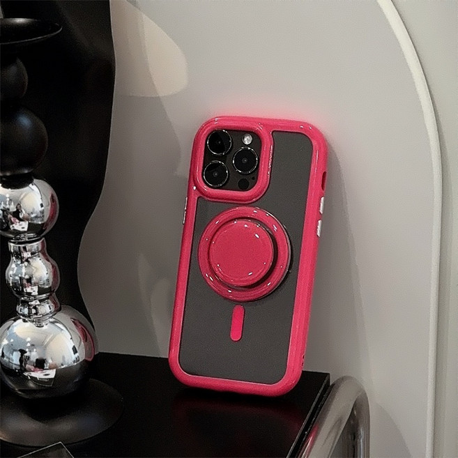 Twinko CA1802 圓邊框 MagSafe 磁吸殼 同色系支架 2件式套組 保護殼