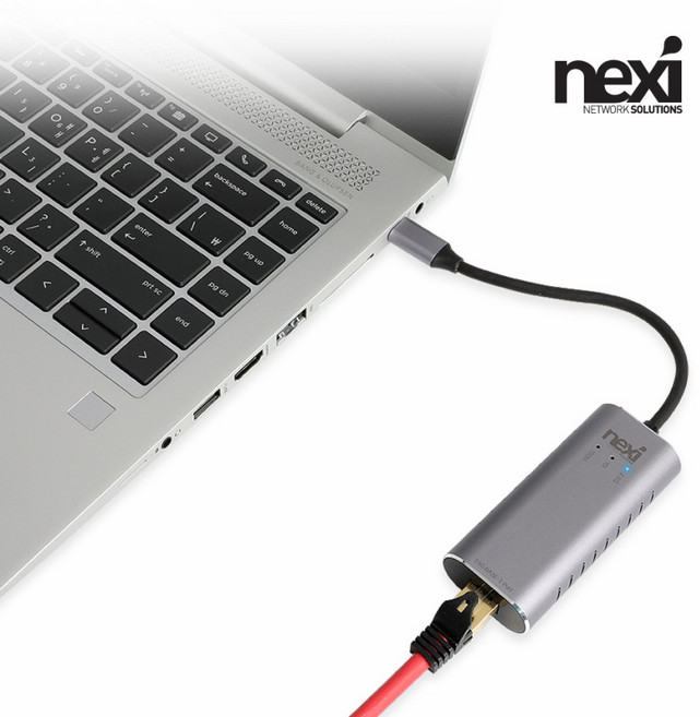 넥시 NX1061 노트북 랜선 젠더 C타입 3.1 to LAN 기가비트 랜카드 유선 랜포트 인터넷 연결 NX-U3125G, 1개