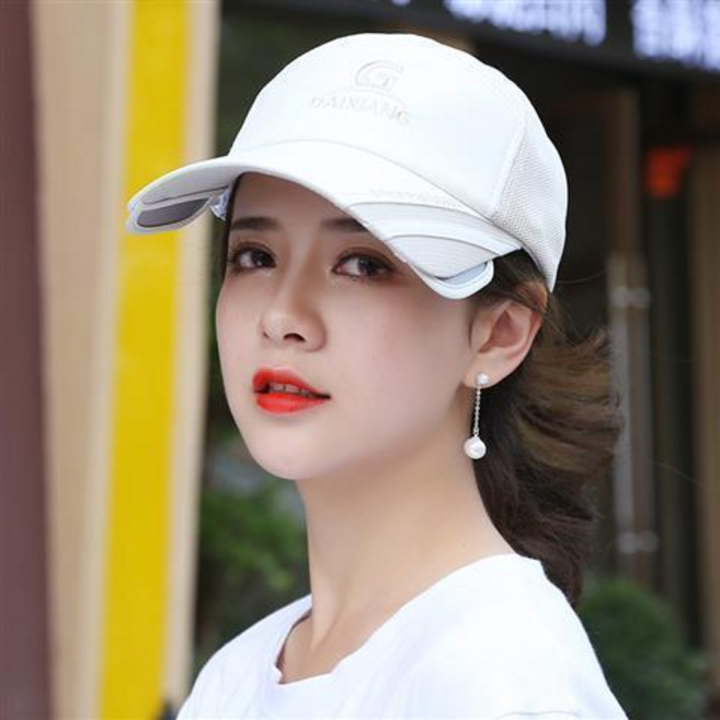 good 帽子男女夏天遮陽帽可伸縮太陽帽戶外騎車防曬鴨舌帽透氣網帽