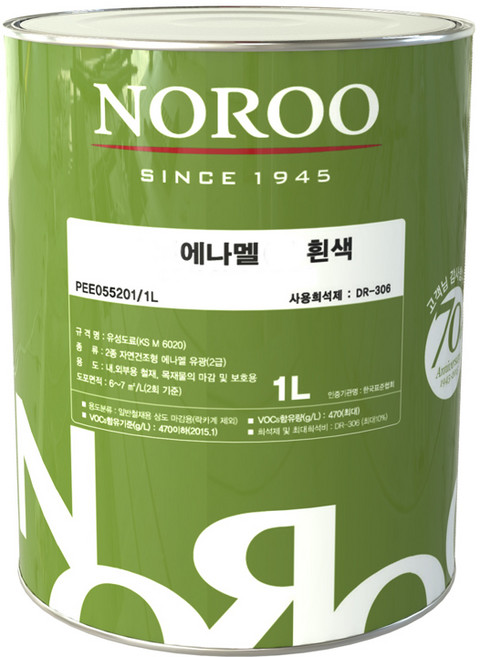 노루페인트 수 에나멜 플러스 1LT, 수 에나멜 밝은녹색, 1개