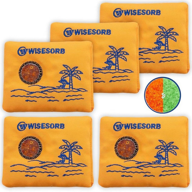 Wisesorb 50g x 6팩 충전식 건조제 팩 주황색 표시 실리카 젤 패킷 보관 씨앗 3D 필라멘트 전자 제품 금고 수하물을 위한 수분 흡수제 - 재사용 가능한, 100 Gram, 5 PACK