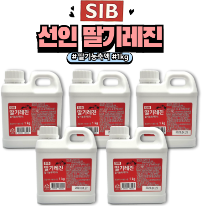 [홈베이킹레시피] 선인 딸기레진 (식용색소 식품첨가물), 5개, 1kg