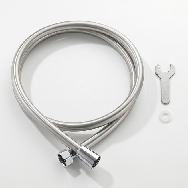 고씨네 퓨어바스 PVC 줄꼬임 물때방지 샤워호스, 2m, 실버