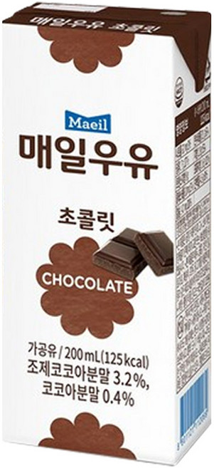 매일유업 초콜릿 우유, 200ml, 8개